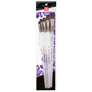 Набор кистей "Изостудия" 5шт (белка №4,6,8,10,12 плоские) IZO-MIX-02-05 (4319)