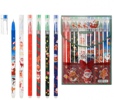 Ручка пиши-стирай гелевая "Basir.Новогодняя" синяя 0,5мм МС-1887