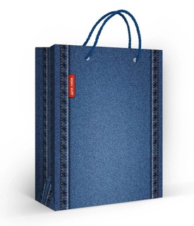 Сумка ламинированная 14*18 "Джинсы" код 477 90000848
