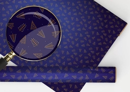 Бумага упаковочная новогодняя "Золотые елочки" 67*97см  15.25.02509