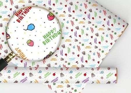Бумага упаковочная 67*97см "Паттерн HAPPY BIRTHDAY" код 404 15.25.02526