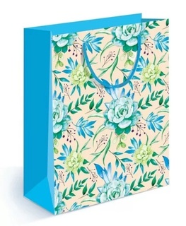 Сумка ламинированная 18*23 "Розы мятного цвета" код 495 15.11.01849