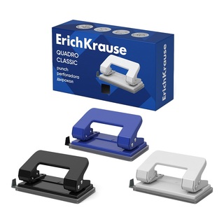 Дырокол  10л "ErichKrause.Quadro Classic" металл с линейкой 4560