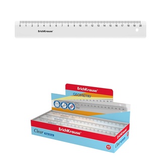 Линейка  20 см пласт ErichKrause Clear 49499