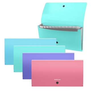 Папка с кнопкой 13 отд "ErichKrause.Diagonal Pastel" 260х138мм ассорти 61213