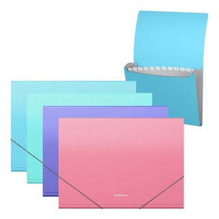 Папка на резинке 13 отд "ErichKrause.Diagonal Pastel" ассорти 61212