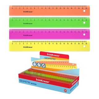 Линейка  20 см пласт ErichKrause Neon 52998