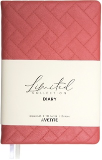 Ежедневник А5  272стр "deVENTE.Elizabeth" н/датир кожзам нежно-коралловый стеганный 2234698
