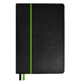 Ежедневник А5  160л "Escalada" черный/салатовый н/датир кожзам тв.пер 70625