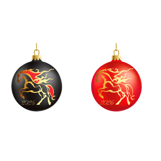Елочный шар "Horse" 8см пластик ассорти 253229