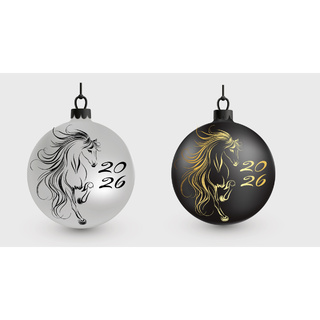 Елочный шар "Horse" 8см пластик ассорти 253228