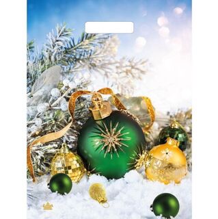 Пакет   31*40 "Мини.НГ.Шарики на снегу" 30мкм с вырубкой (цена за уп 50шт) 7293 Цена 1шт 7,80