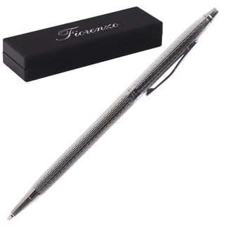 Ручка подарочная "FIORENZO" поворотный механизм корпус серебряный 0,7мм синяя 232055 Кокос