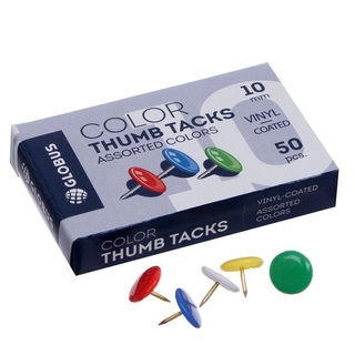 Кнопки  50шт "Глобус" цветные К10-50Ц