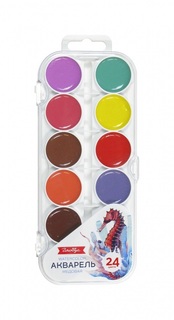 Краски  акв 24 цв "Глобус" пластик КАМ-24