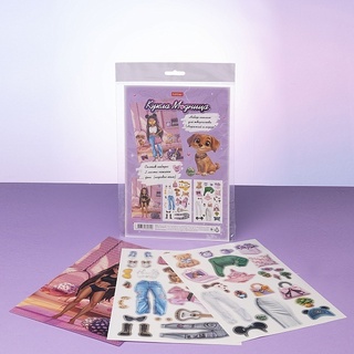 Набор наклеек "Кукла Модница" 2л А5 с игровым полем 2Н5н 092064 Hatber