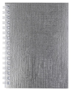 Записная книжка А6   80л "Metallic" серебро бумвинил на гребне 80ЗК6бвВ1гр 059258 Хатбер