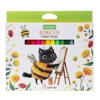 Фломастеры 18цв "ЖЖ-МЯУ" FP_093495 Hatber
