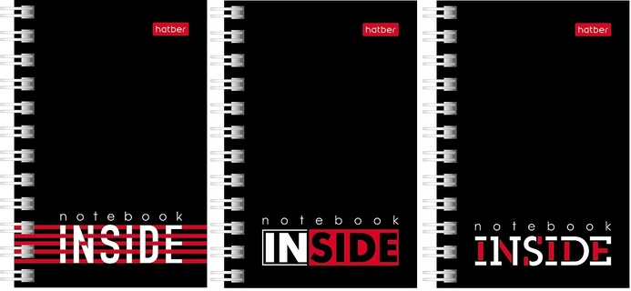 Записная книжка А7  40л "INSIDE" спираль 40ЗК7В1гр 076718 Хатбер