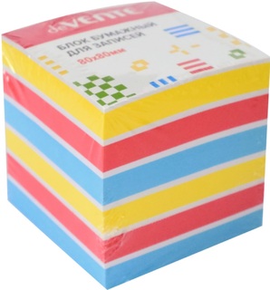 Блок для записи  8*8*8 цветной интенсив. проклеенный 5цв. 80г/м2 deVente 2012206