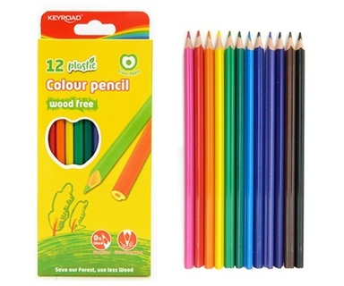 Карандаши 12 цв "KEYROAD" пластик трехгранные KR972395