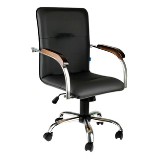 Кресло оператора Helmi HL-M23 "Самба G/Samba G" кожзам черный,орех 344617 (под заказ)