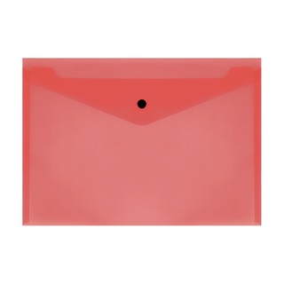 Папка с кнопкой А4 "Стамм" прозрачная красная 150мкм ММ-32275