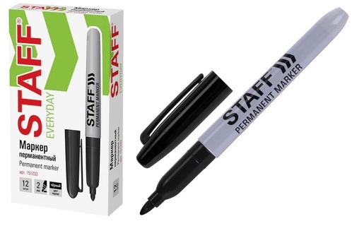 Маркер "STAFF.EVERYDAY" черный 2мм PM-233 151233