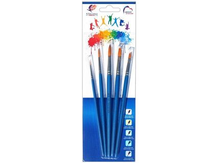 Набор кистей "Классика цвета" 5шт (синтетика кр.1,3,5 пл.6,8) 33С 2182-08