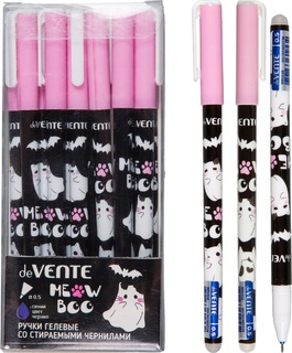 Ручка Пиши-стирай гелевая "deVente.Ghost Meow" синяя 0,5мм с ластиком 5051518