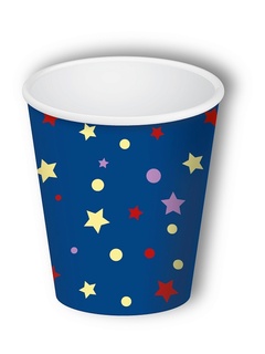 Стаканы "Звездочки и конфетти" бумажные 250мл (6шт в уп) СТ-2115