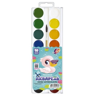 Краски  акв 16 цв "Zoo" 29С1726-08 кисть Луч