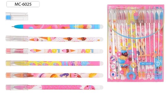 Ручка Пиши-стирай гелевая "Basir.Десерт" синяя 0,5мм МС-6025