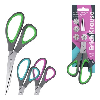 Ножницы 17см "Erich Krause.EasyCut+ Ergo" д/левшей ассорти 60841