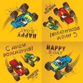 Салфетки "Тачки.Монстры трак" бумажные 33см (12шт в уп) 6078966