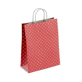 Пакет подарочный крафт 22*25 "Горох на красном" 100г/м2 112979 ПЗБМ