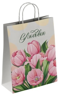 Пакет подарочный крафт 22*25 "Тюльпан" 80г/м2 118353 ПЗБМ