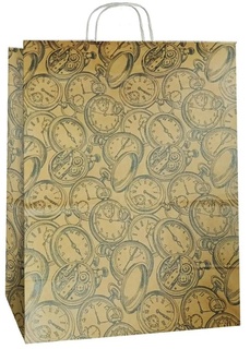 Пакет подарочный крафт 22*25 "Часы" 80г/м2 113686 ПЗБМ
