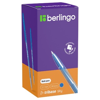 Ручка шариковая "Berlingo.Tribase Sky" светло-синяя 0,7мм CBp_70952