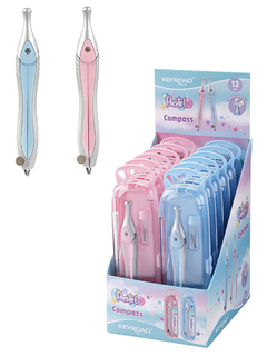 Циркуль "KEYROAD.Pastel" 125мм металл. в пласт.футляре KR972419