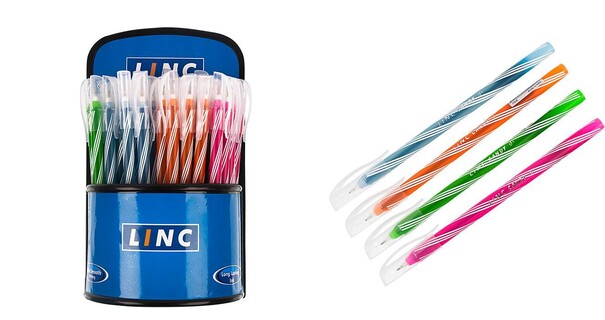 Ручка шариковая "Linc candy" синяя одноразовая 0,6мм 7008/blue