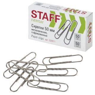 Скрепки 50мм  50шт "Staff.Everyday" гофрированные 220011