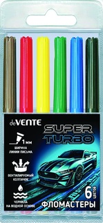 Фломастеры  6цв "deVente.Super Turbo" вентелир.колпачки 5080631