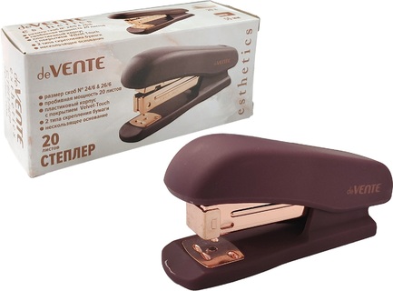 Степлер №24/6, 26/6 20л "deVente.Esthetics" пластик бургунди 4142517