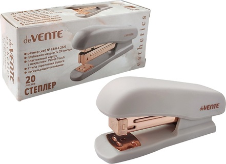 Степлер №24/6, 26/6 20л "deVente.Esthetics" пластик лавандово/пепельный 4142518