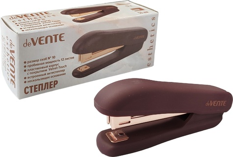 Степлер №10 12л "deVente.Esthetics" пластик бургунди 4142519