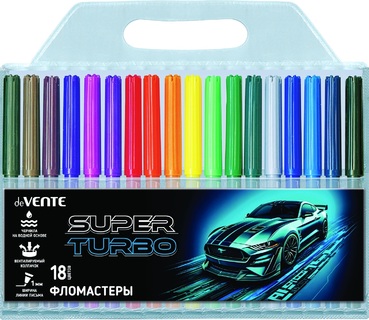 Фломастеры 18цв "deVente.Super Turbo" вентелир.колпачки 5082631