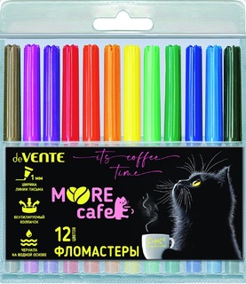 Фломастеры 12цв "deVente.MooreCafe" вентелир.колпачки 5081643