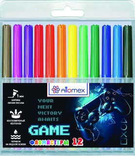 Фломастеры 12цв "deVente.Attomex.Game" вентелир.колпачки 5081619