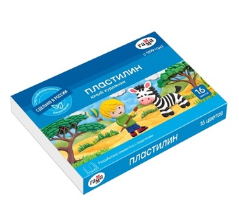 Пластилин 16 цв "Юный художник" 224г 280046 Гамма